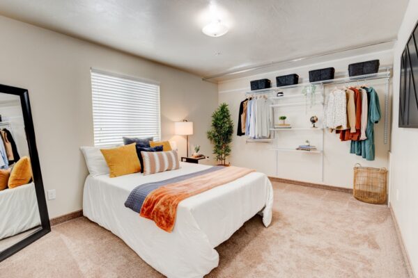 Apartment bedroom with closet