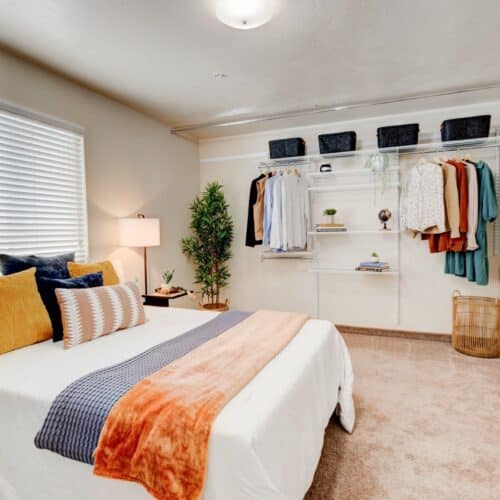 Apartment bedroom with closet
