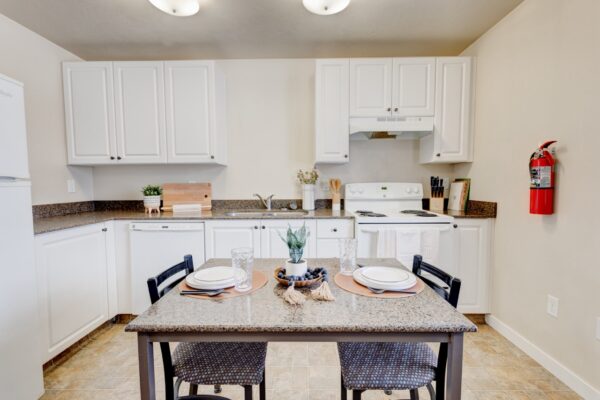 Apartment kitchen with appliances