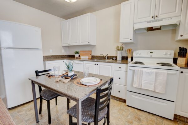 Apartment kitchen with appliances